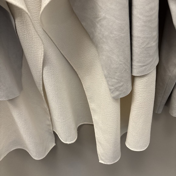 Chico's Faux Suede Open Front Light Gray Jacket Size 8/10 Medium Chico's Size 1 - Picture 10 of 15